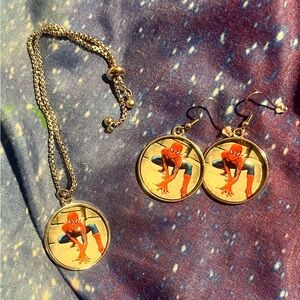 Spiderman bracelet and earrings